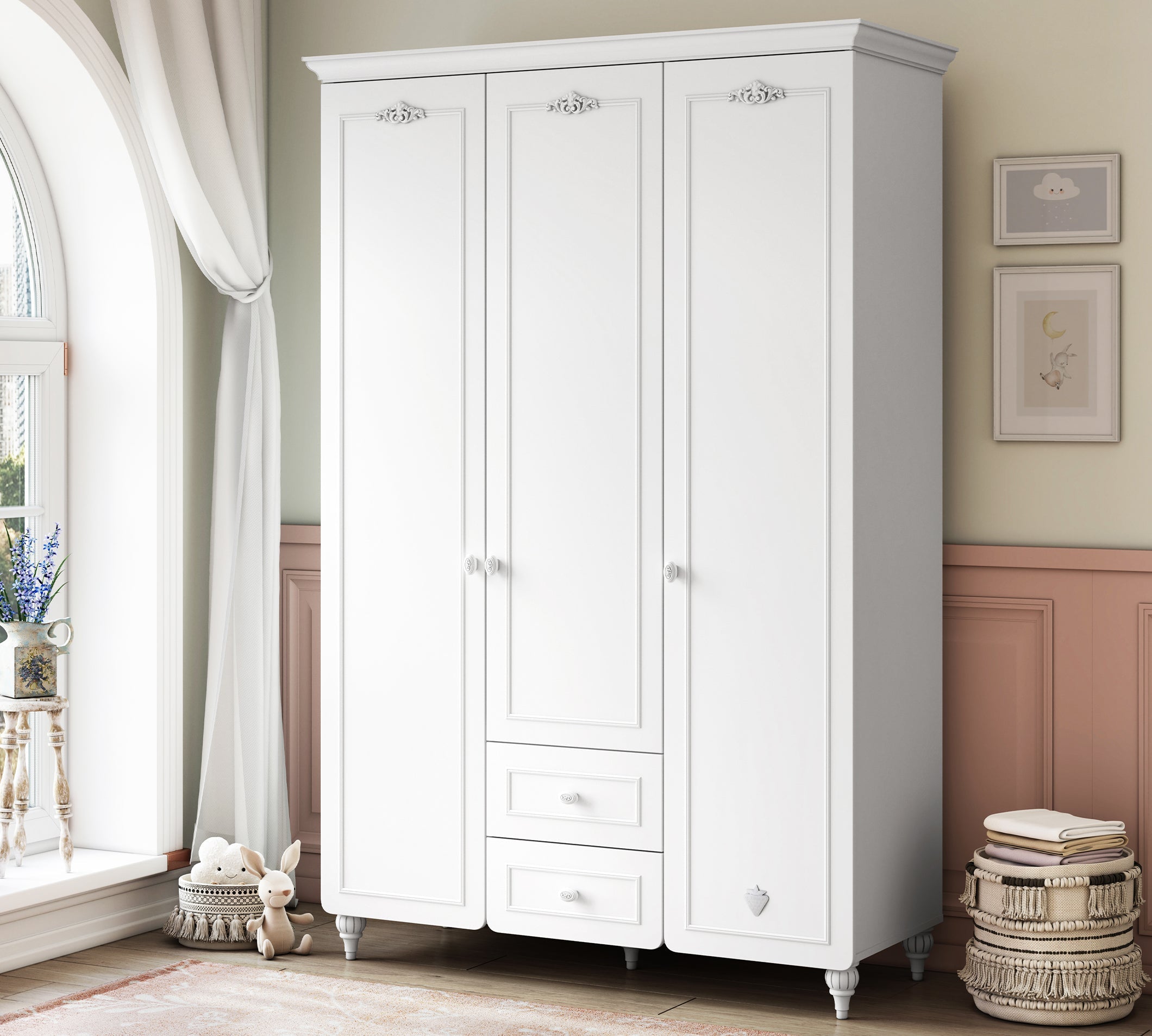 Sweet closet プロフ必読様 Baby Romantic 3 Doors Wardrobe | Cilek World