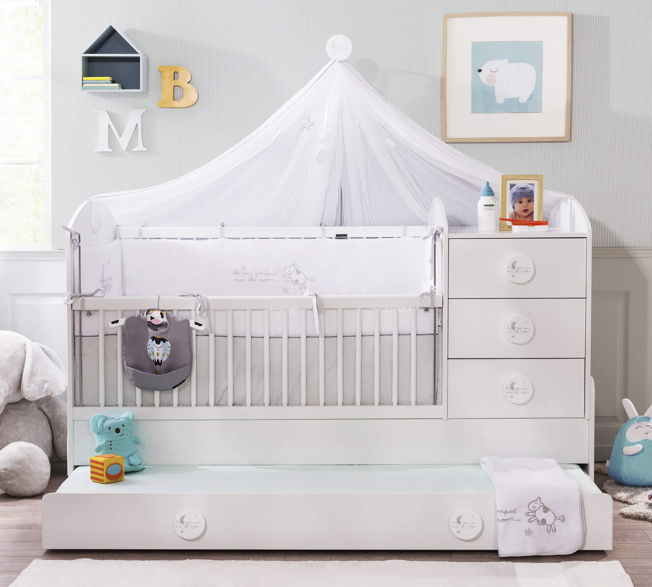 Baby Cotton Sl Convertible Baby Bed (With Parent Bed)(80x180 cm