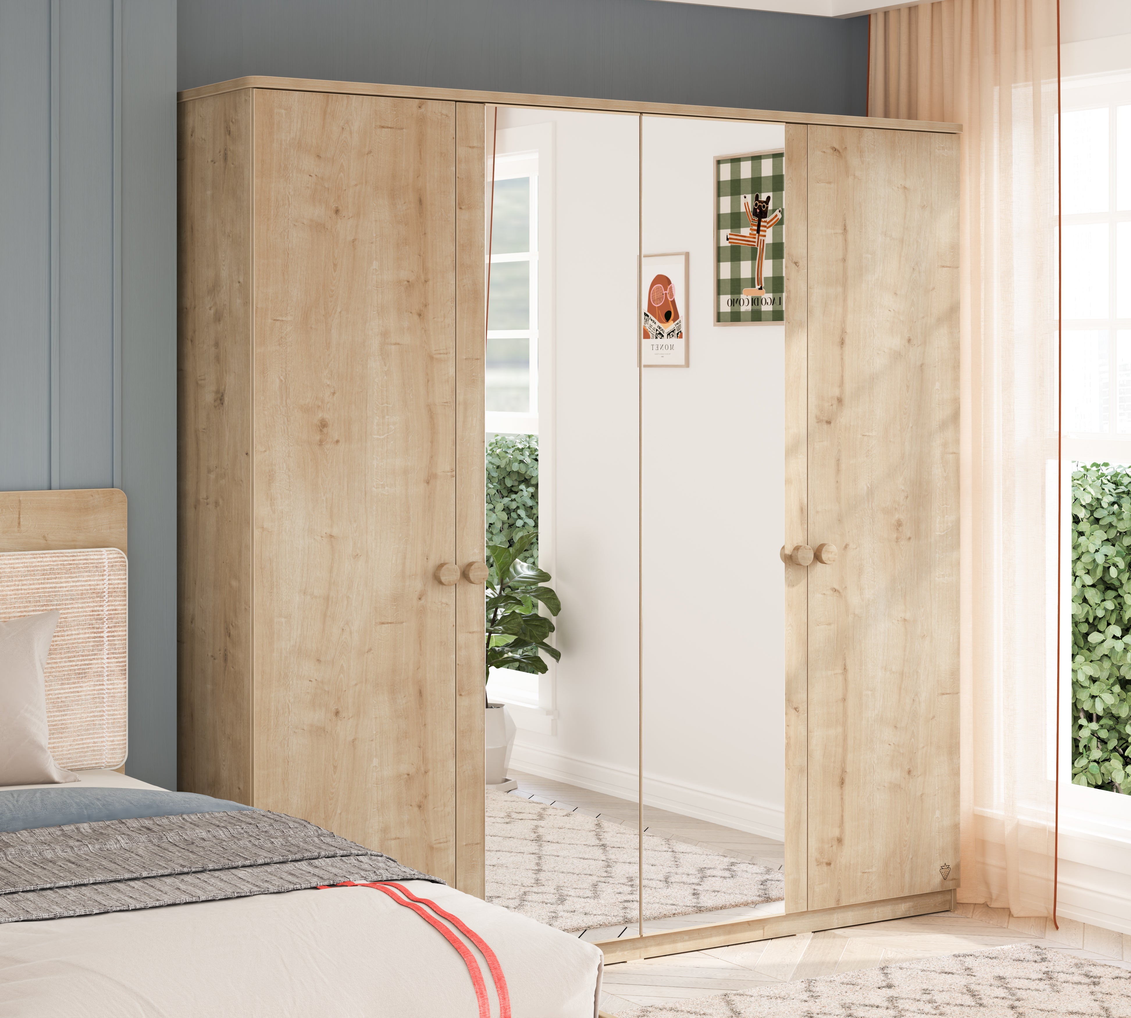 Mocha 4 Doors Wardrobe – Cilek World
