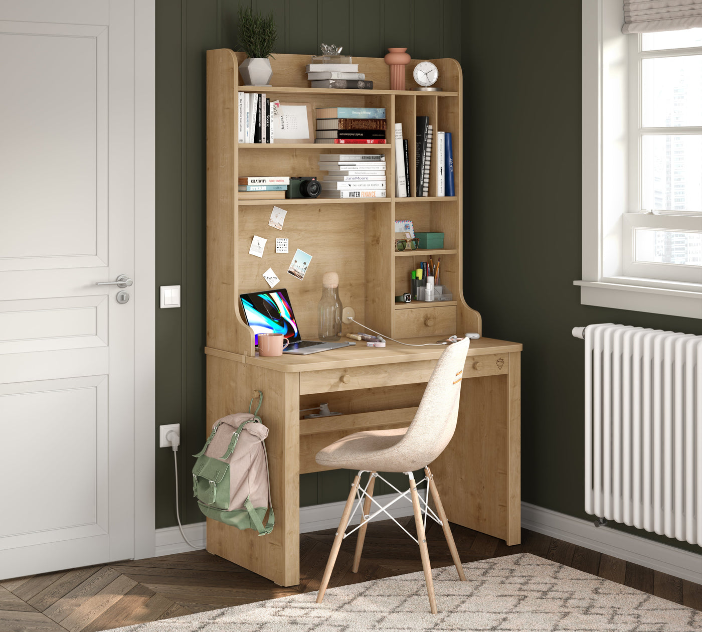 Small Study Set Mocha Small Study Desk (With Tall Study Unit) – Cilek World