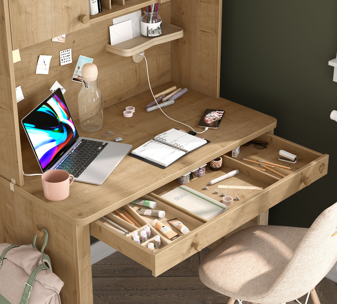 Mocha Small Study Desk (With Cabinet Unit) – Cilek World