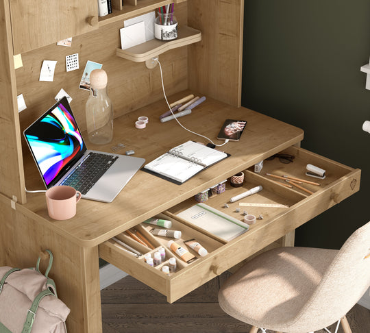 Mocha Small Study Desk (With Cabinet Unit) – Cilek World