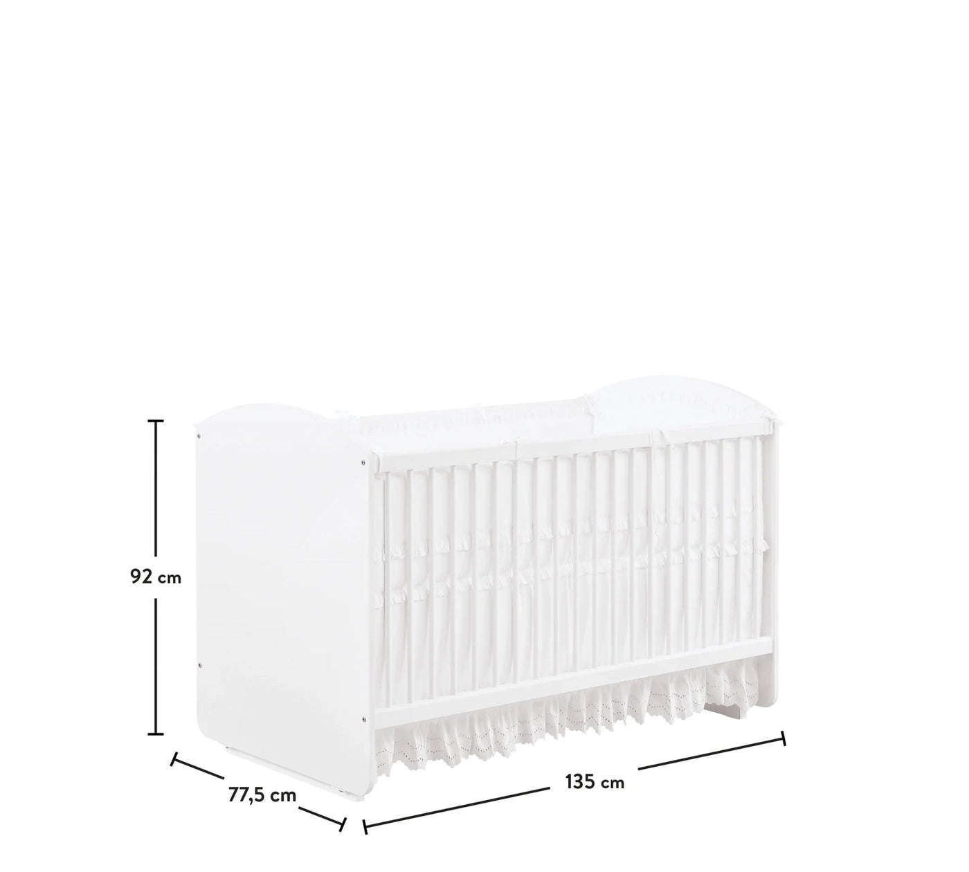 White Swinging Baby Bed (70x130 cm)