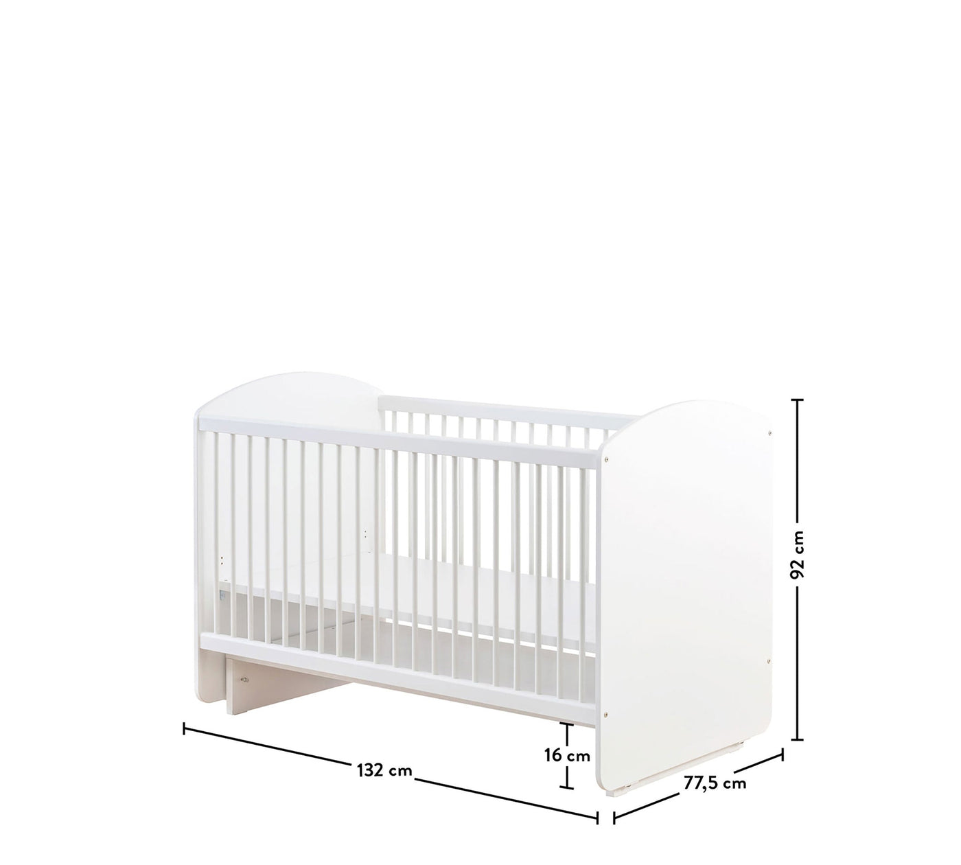 Weiß Babybett mit Schaukelfunktion (70x130 cm)