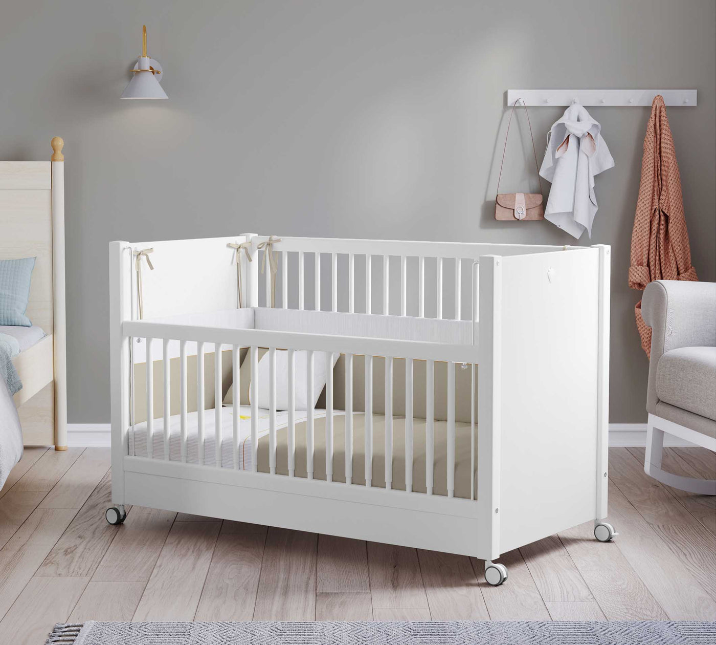 With Wheel Baby Bed White 60x120 cm Cilek World