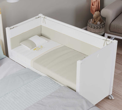 BABY BED WHITE НА КОЛЕСАХ (60x120 см)