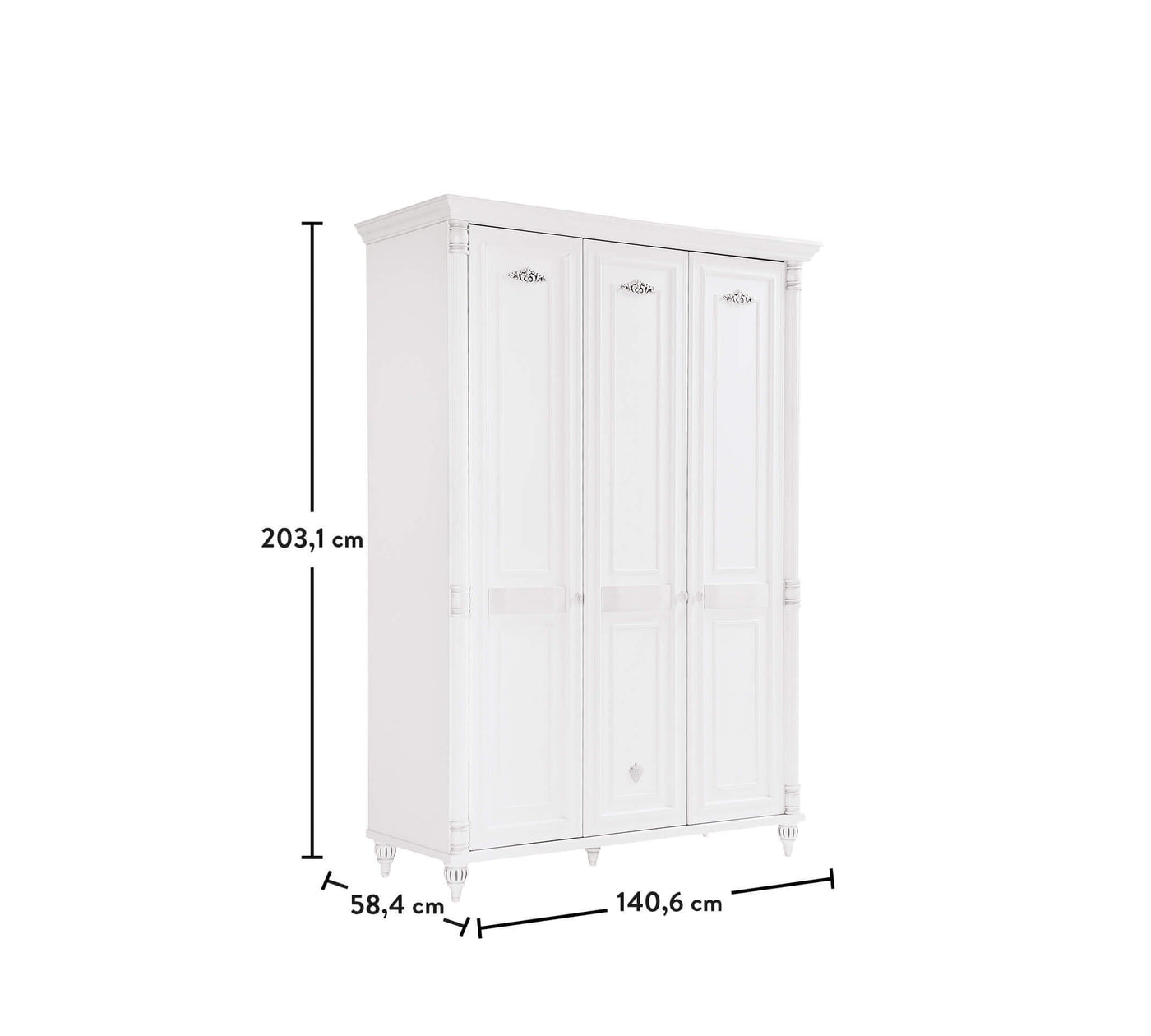 Romantic 3 Doors Wardrobe