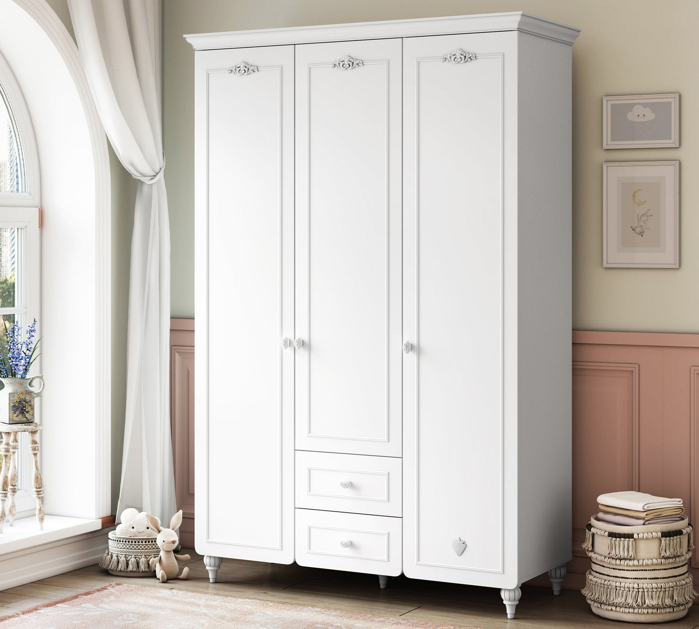 Baby Romantic 3 Doors Wardrobe