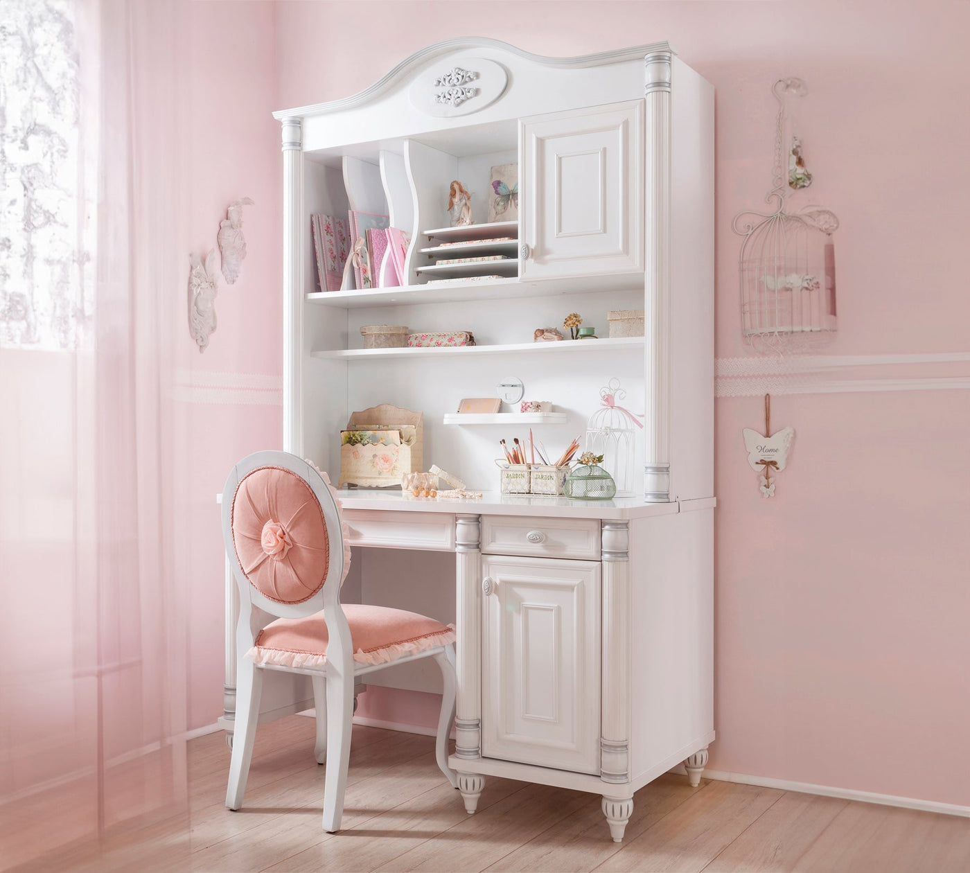 Romantic Study Desk With Unit