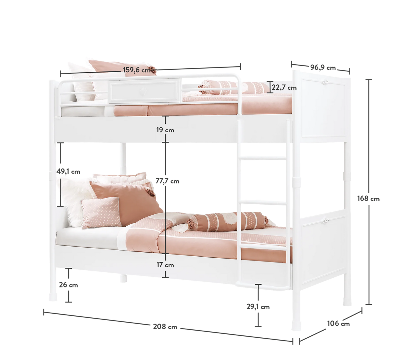 ROMANTICA, سرير طوابق (90X200 سم)
