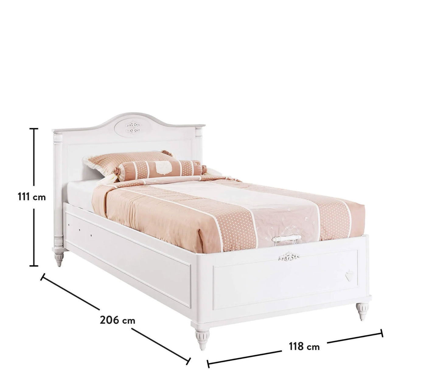 Romantic Bed With Base (100x200 cm)