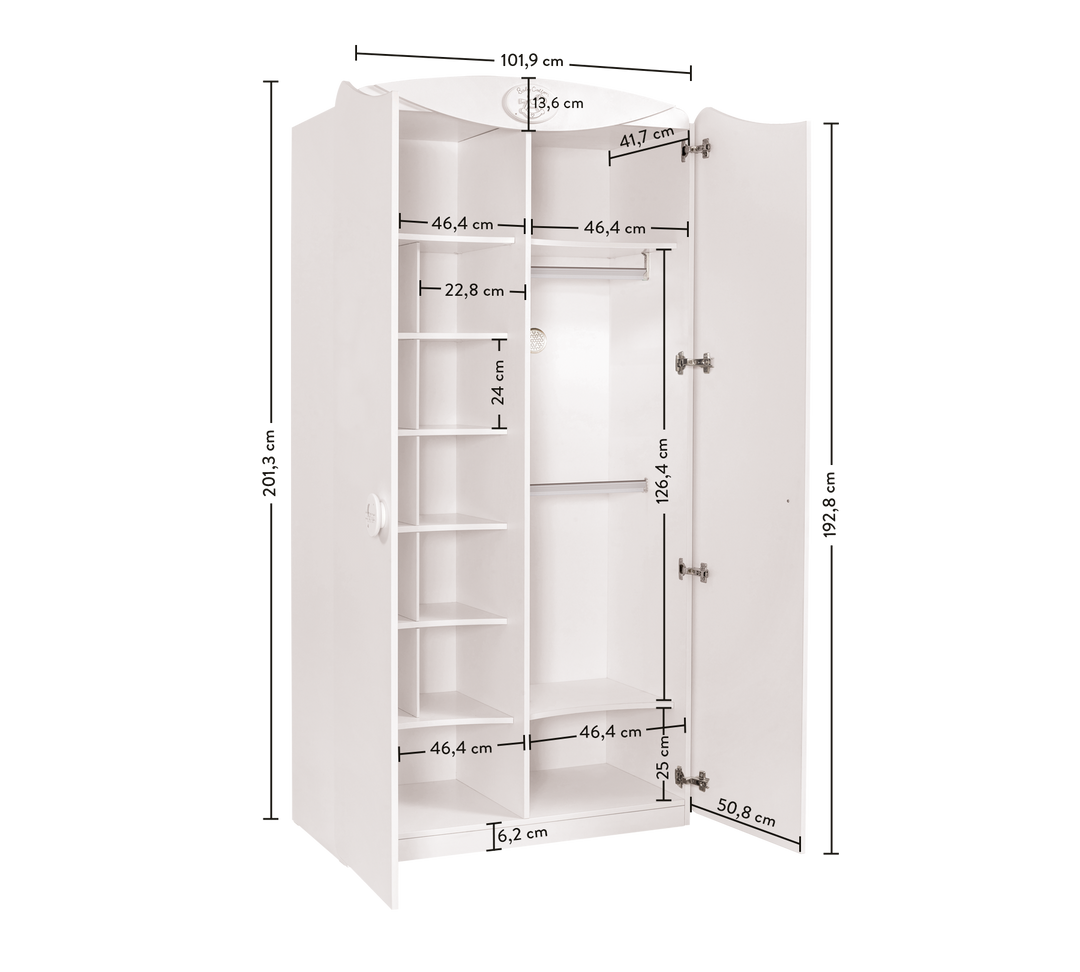 Baby Cotton Sl 2 Doors Wardrobe – Cilek World