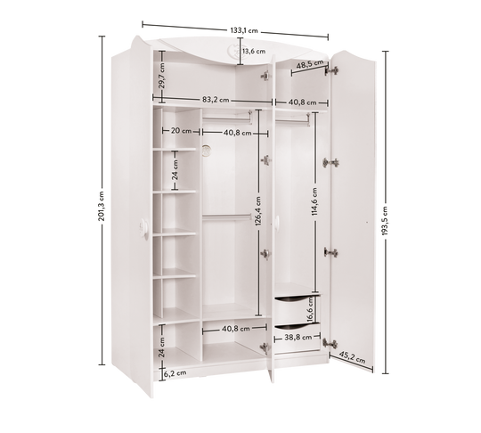 Baby Cotton Sl 3 Doors Wardrobe – Cilek World