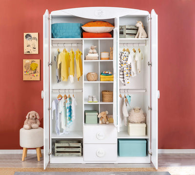 Baby Cotton 3 Doors Wardrobe With Window