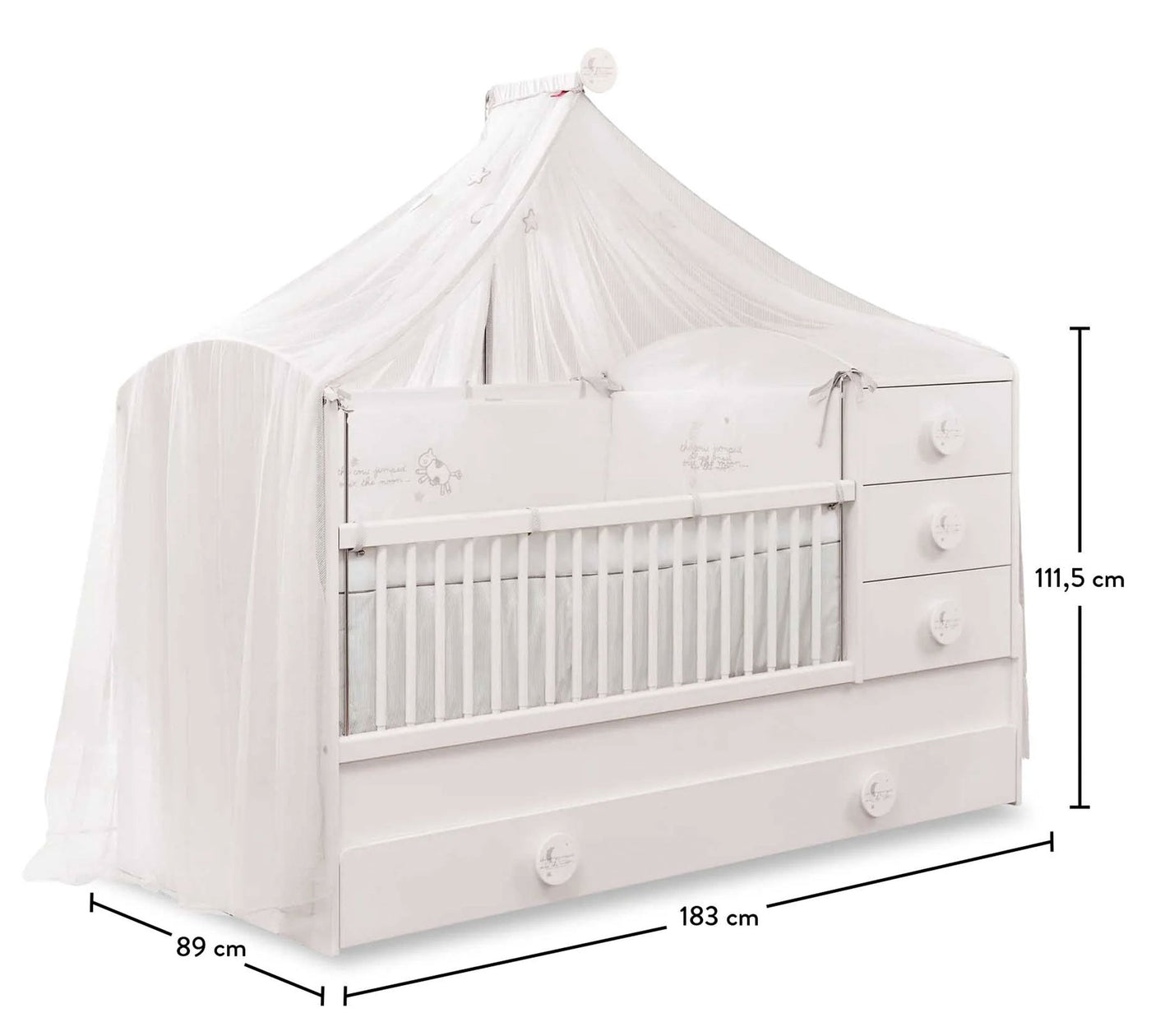 Baby Cotton Sl سرير أطفال صغار قابل للتكبير (مع سرير للأبوين) (80x180 سم)