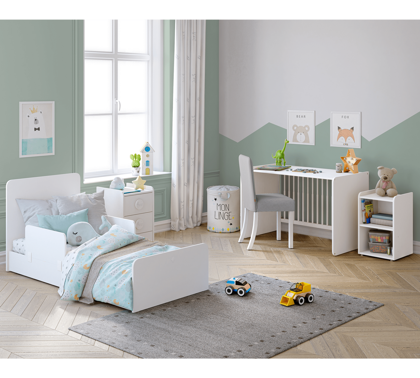 BABY COTTON, سرير أطفال هزاز قابل للتكبير (70X115 - 70X160 سم)