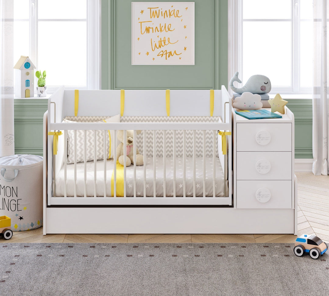 Baby Cotton Swinging-Convertible Baby Bed (70x115-70x160 cm