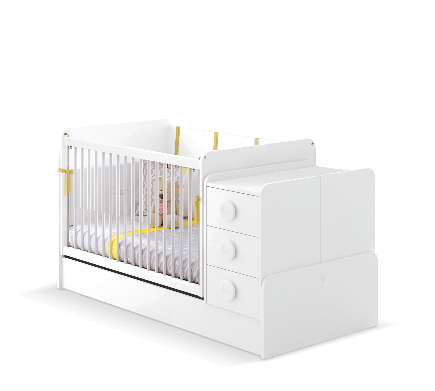 Baby Cotton Swinging-convertible Baby Bed (70x115-70x160 cm)