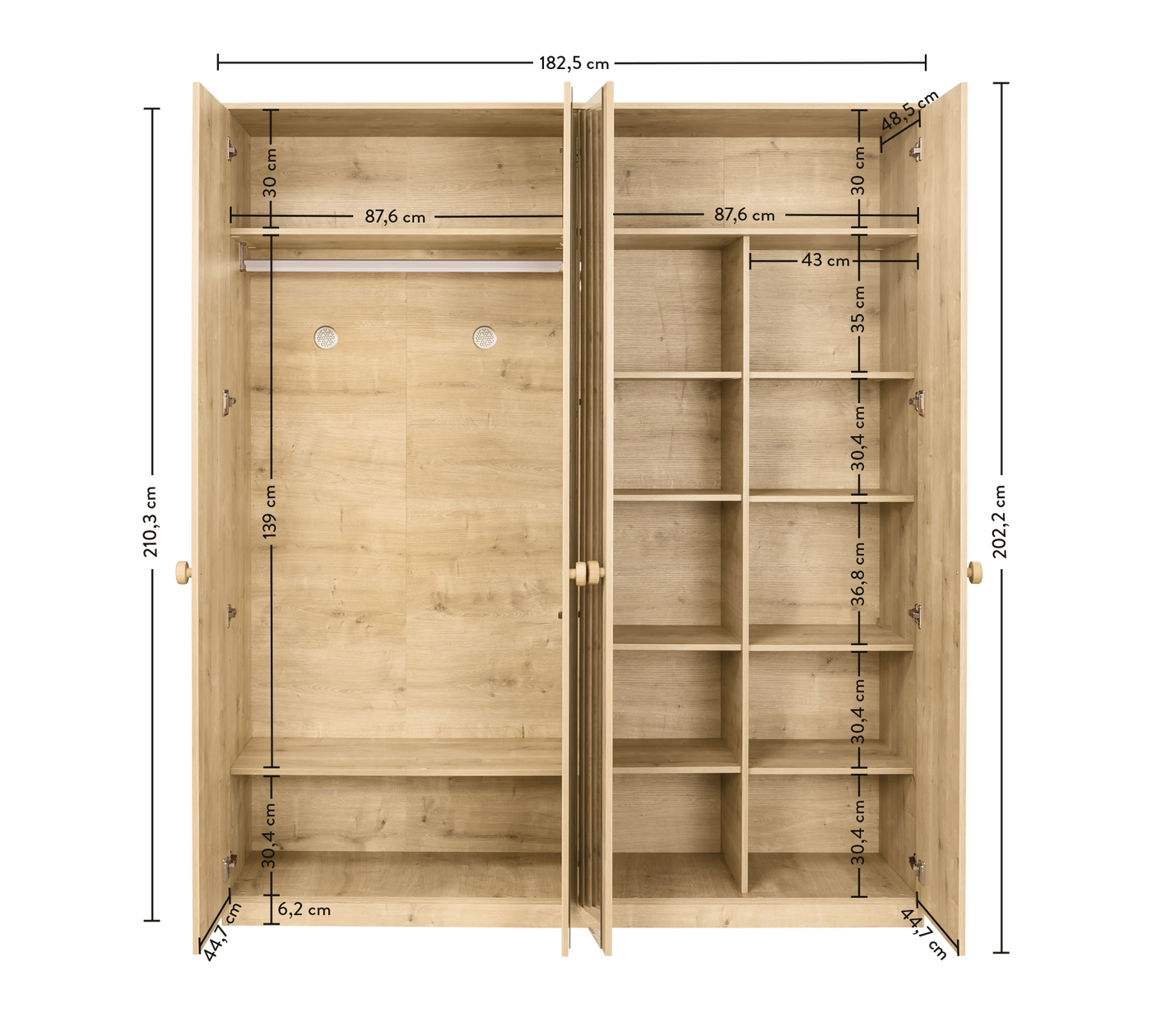 Mocha 4 Türen Kleiderschrank