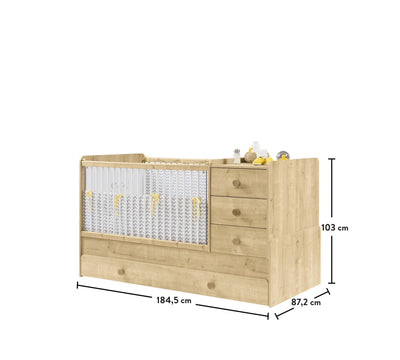 Mocha Convertible Baby Bed (With Parent Bed) (80x180 cm)