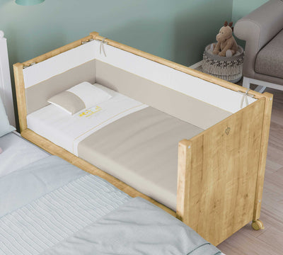 With Wheel Baby Bed Oak (60x120 cm)