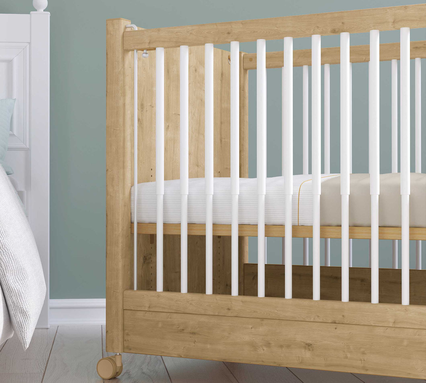 With Wheel Baby Bed Oak (60x120 cm)