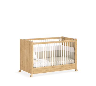 BABY BED OAK НАКОЛЕСАХ (60x120 см)