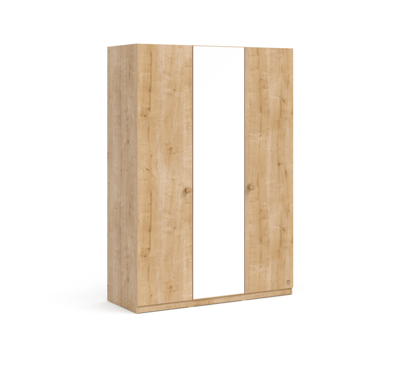 Mocha 3 Doors Wardrobe With Mirror