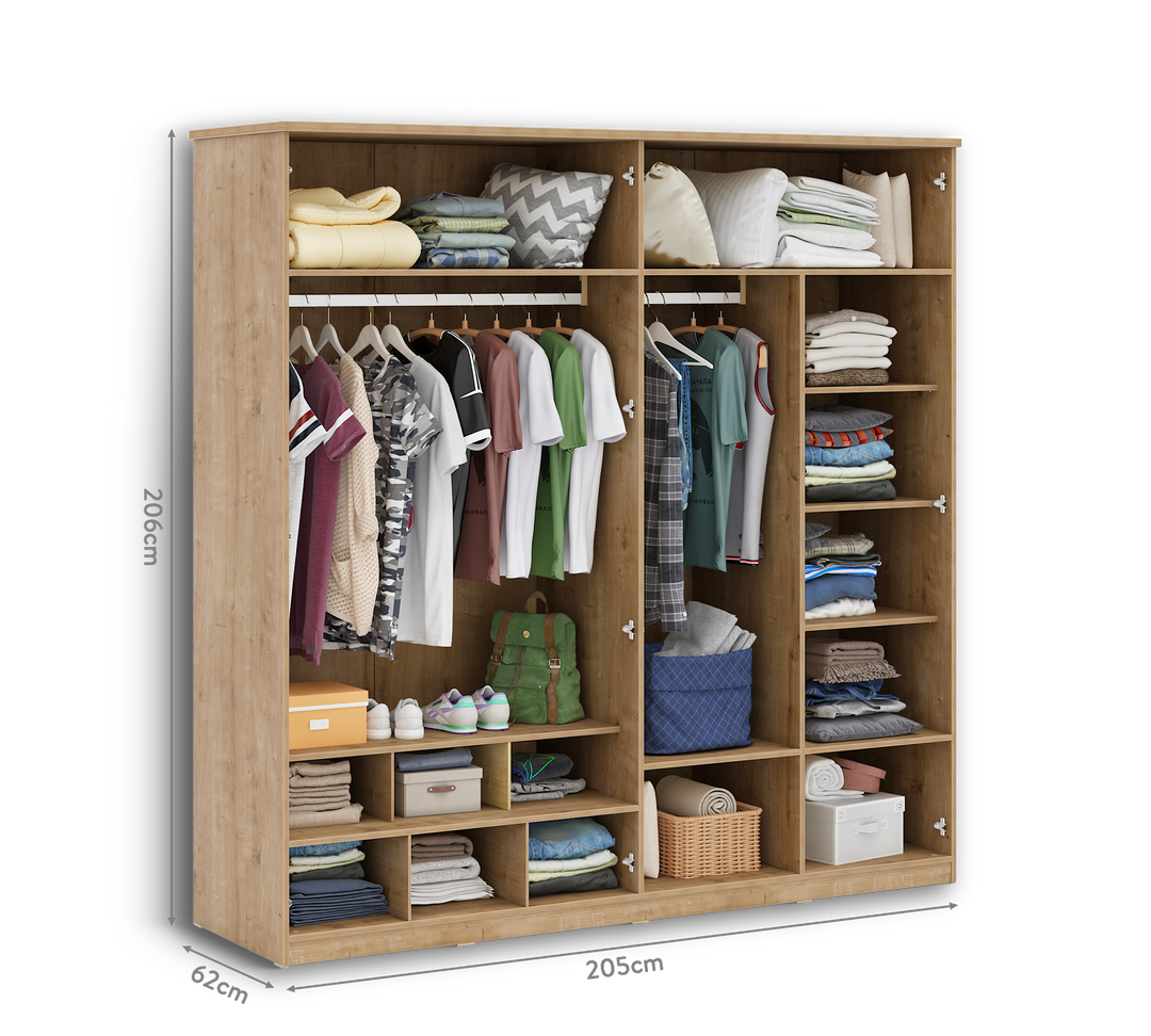 Mocha 4 Doors Wardrobe – Cilek World