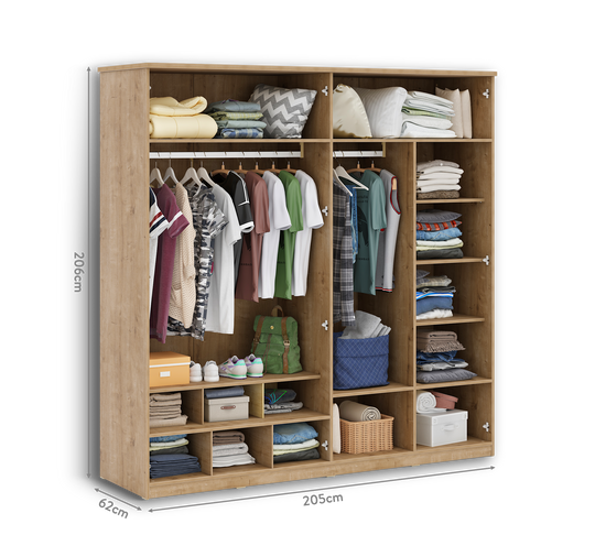Mocha 4 Doors Wardrobe – Cilek World
