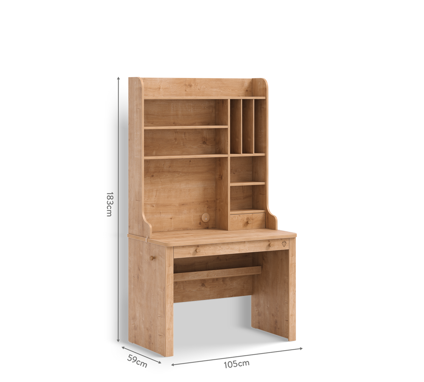 Mocha Small Study Desk (With Tall Study Unit) – Cilek World