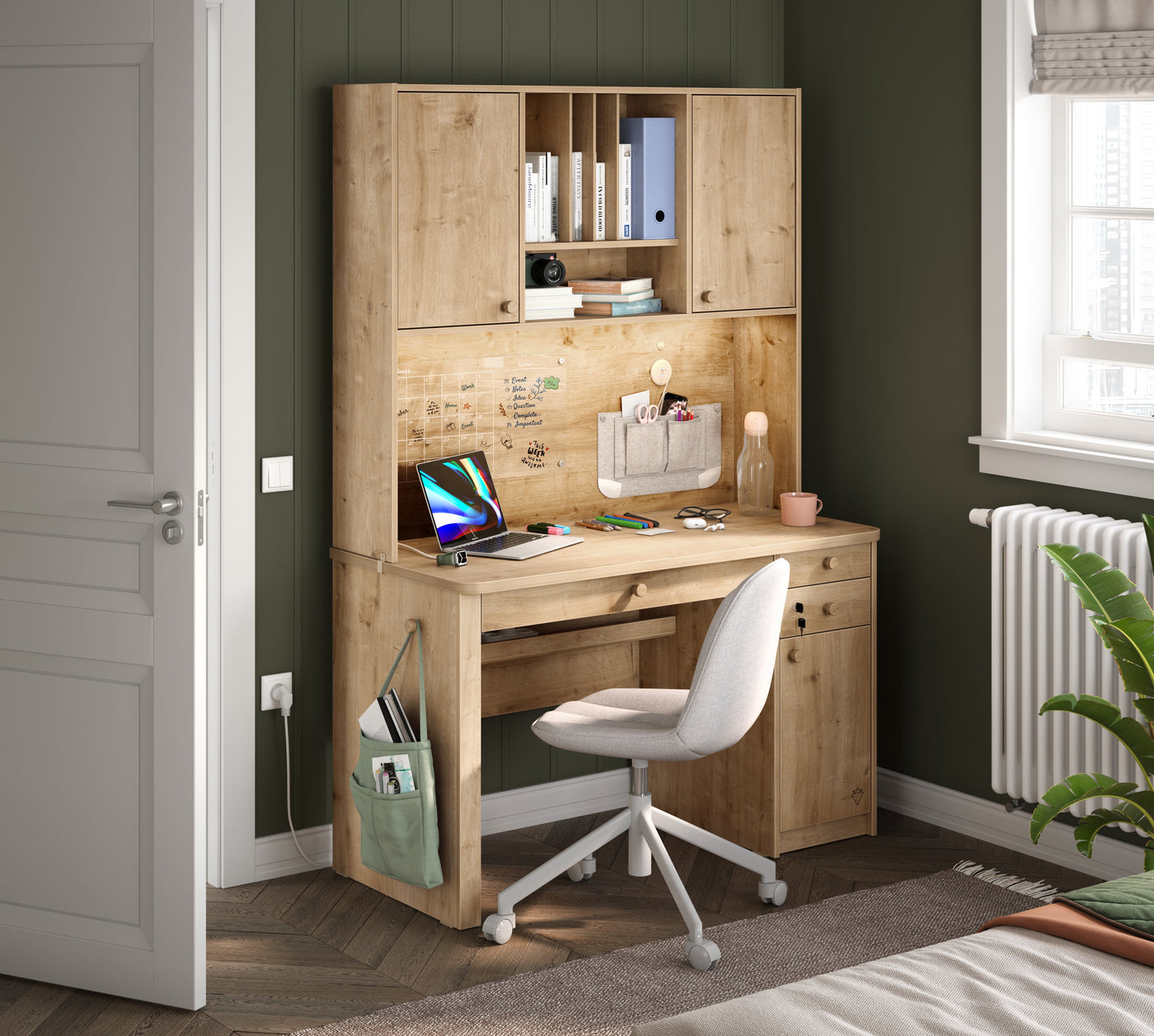 Mocha Geniş طاولة مكتب مع وحدة