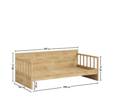 Daybed Bed Without Roof (Mocha)(100x200 cm)