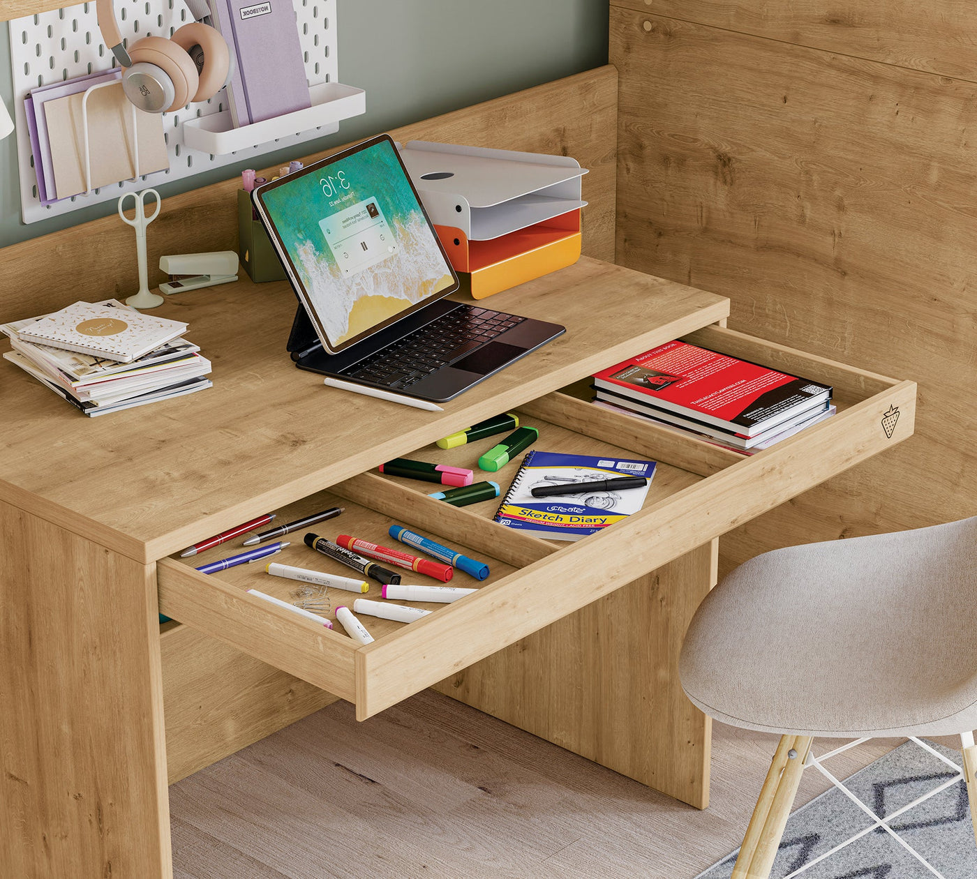 Studio Study Desk Oak