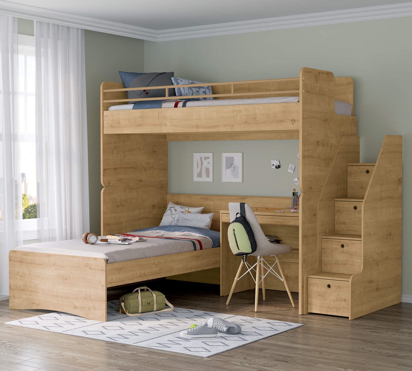 Studio Bunk Bed Lower Case Oak