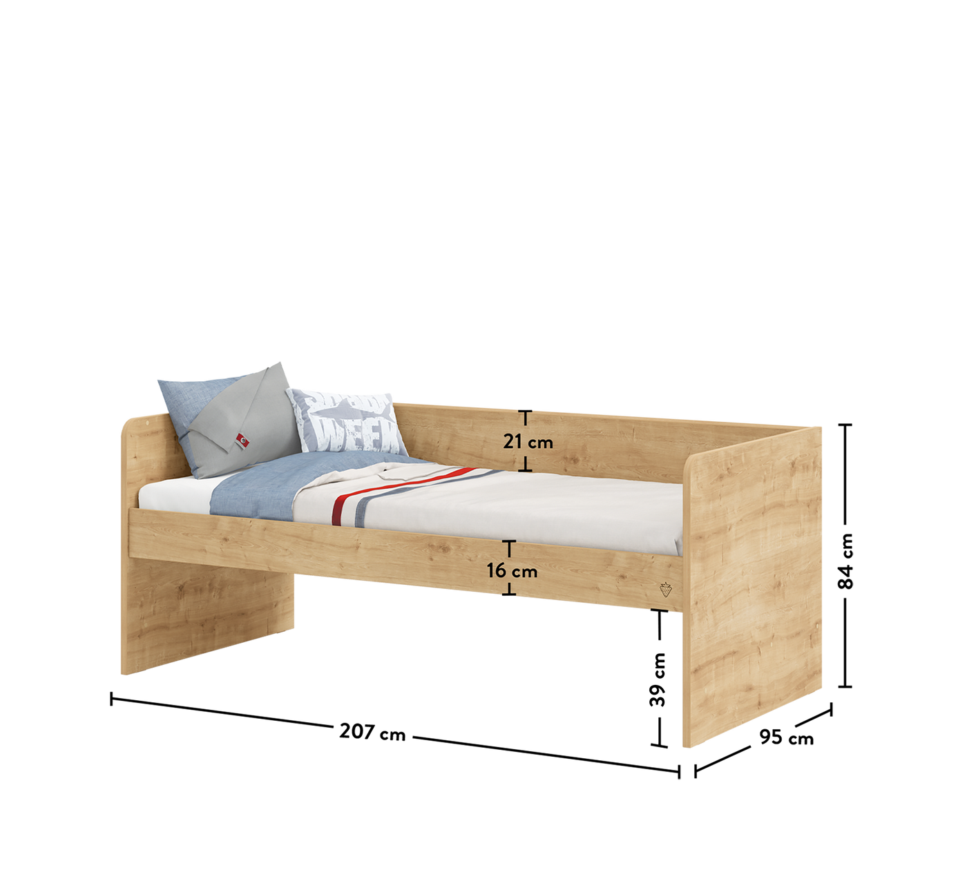 Mocha Studio Bed Oak (90x200 cm)