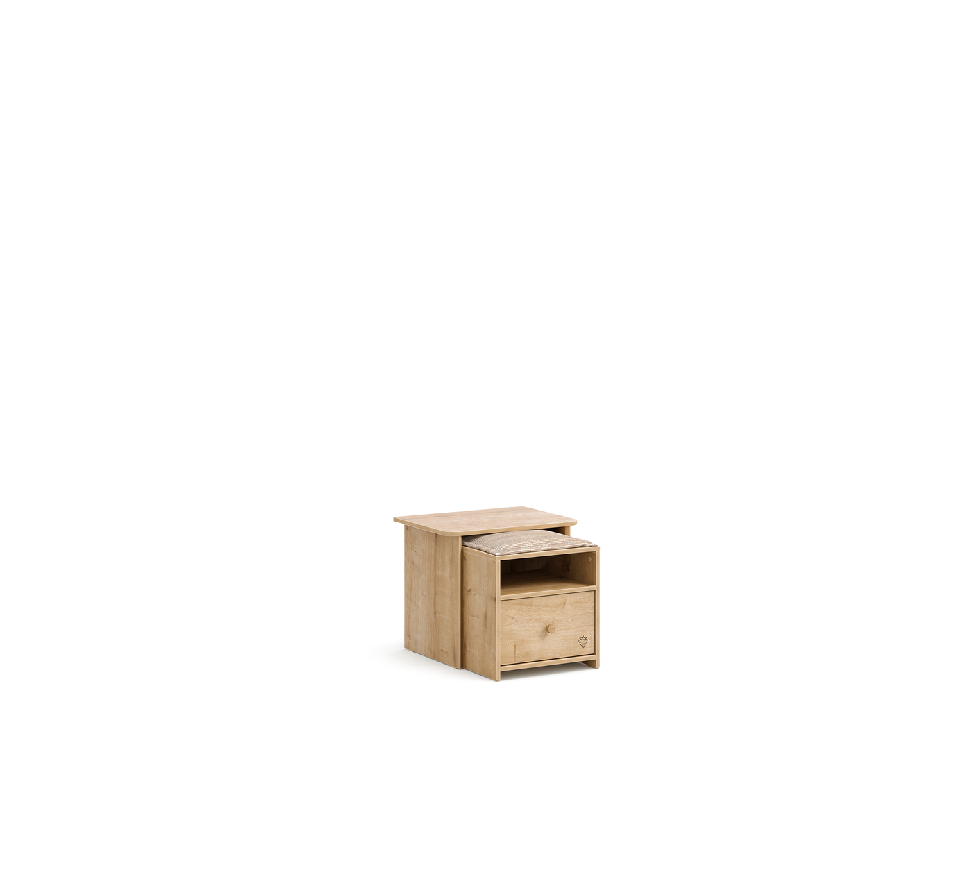Mocha Nightstand With Table