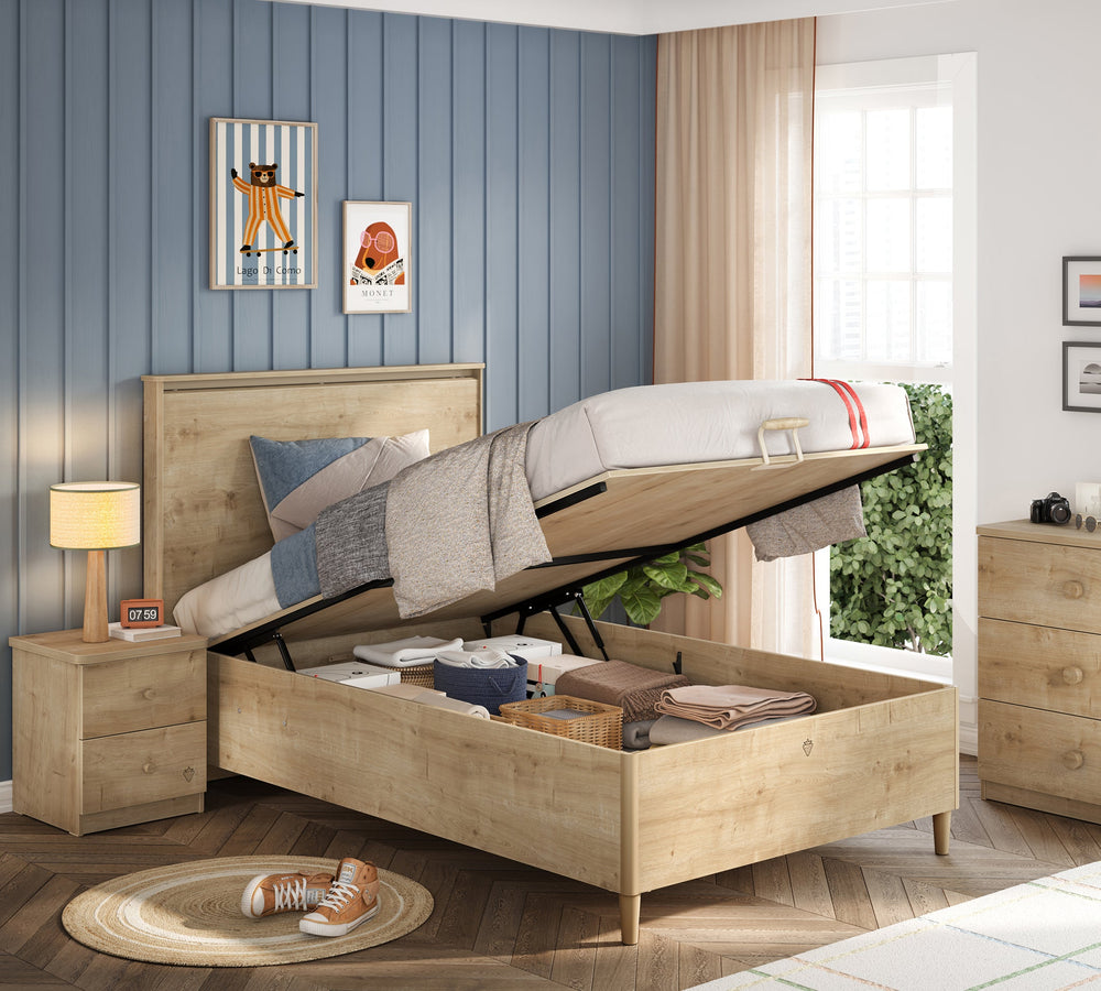 ベッド Line Çatısız Karyola (Montes Natural)(90x190 cm) | Çilek Odası