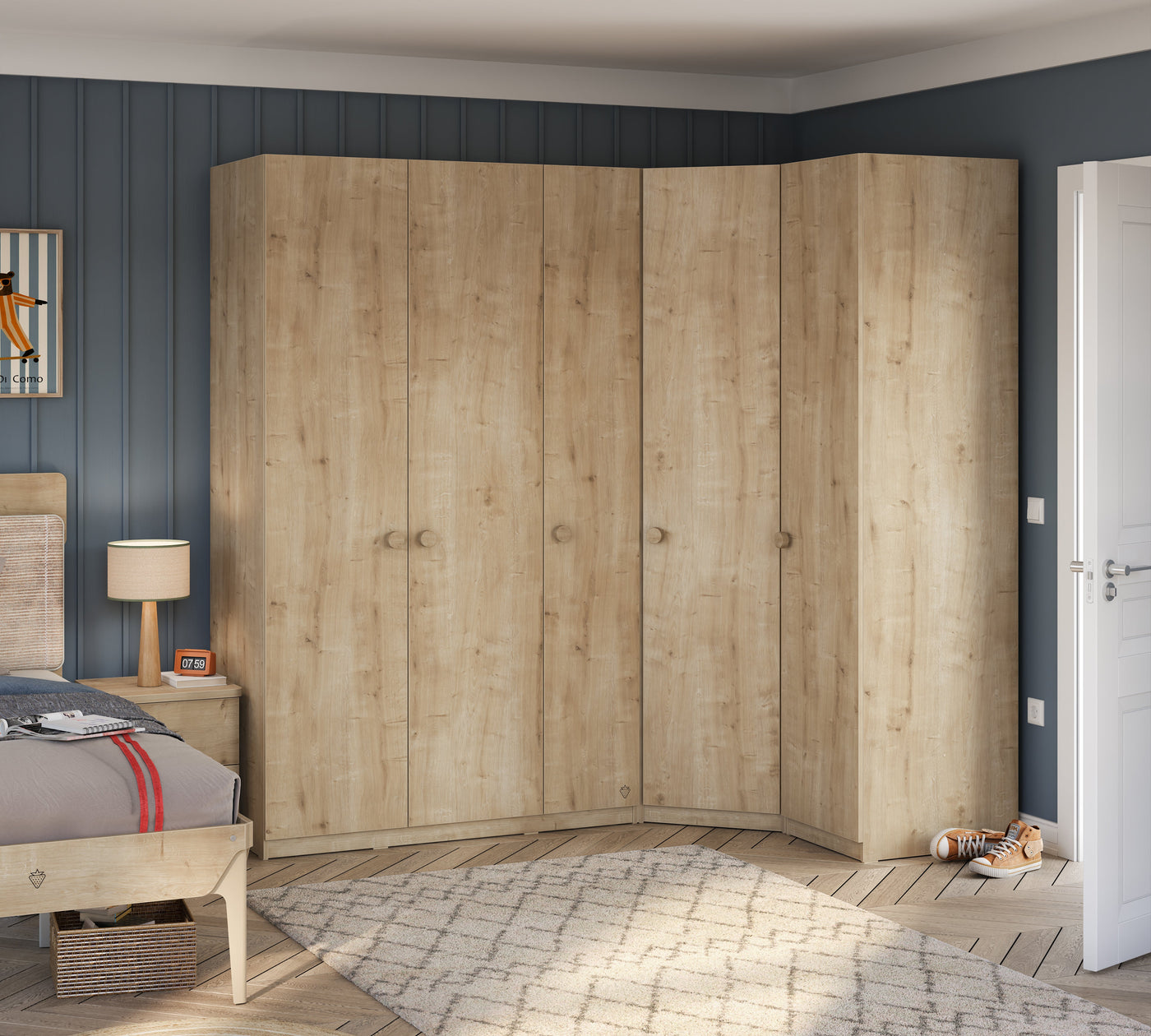 Mocha 1 Doors Wardrobe