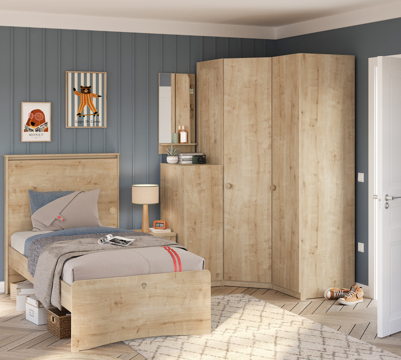 Mocha 1 Doors Wardrobe