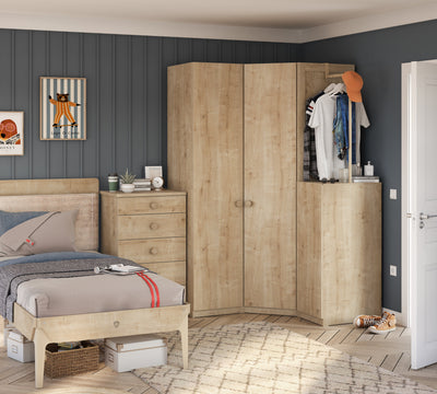 Mocha 1 Doors Wardrobe