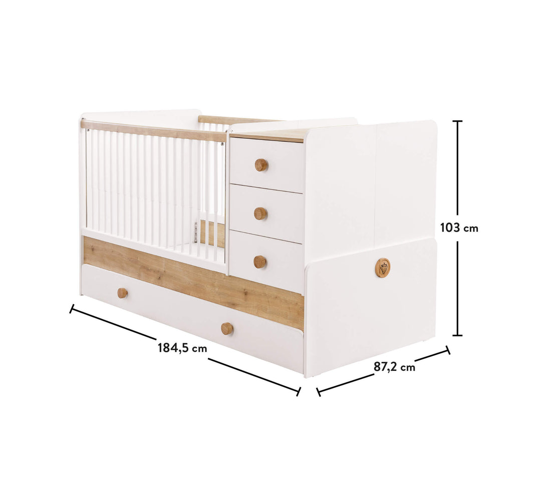 Natura Baby Sl Convertible Baby Bed (With Parent Bed)(80x180 cm