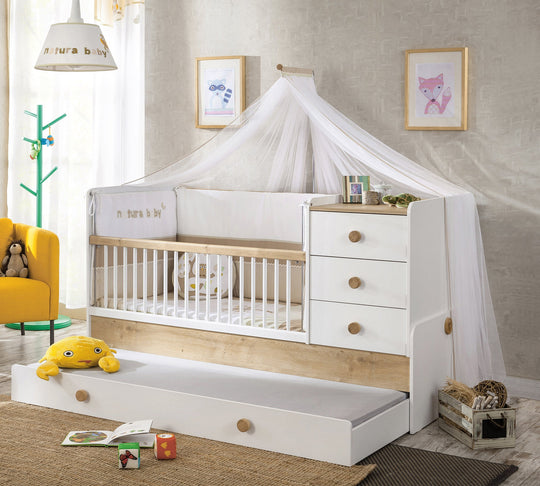Natura Baby Sl Convertible Baby Bed (With Parent Bed)(80x180 cm