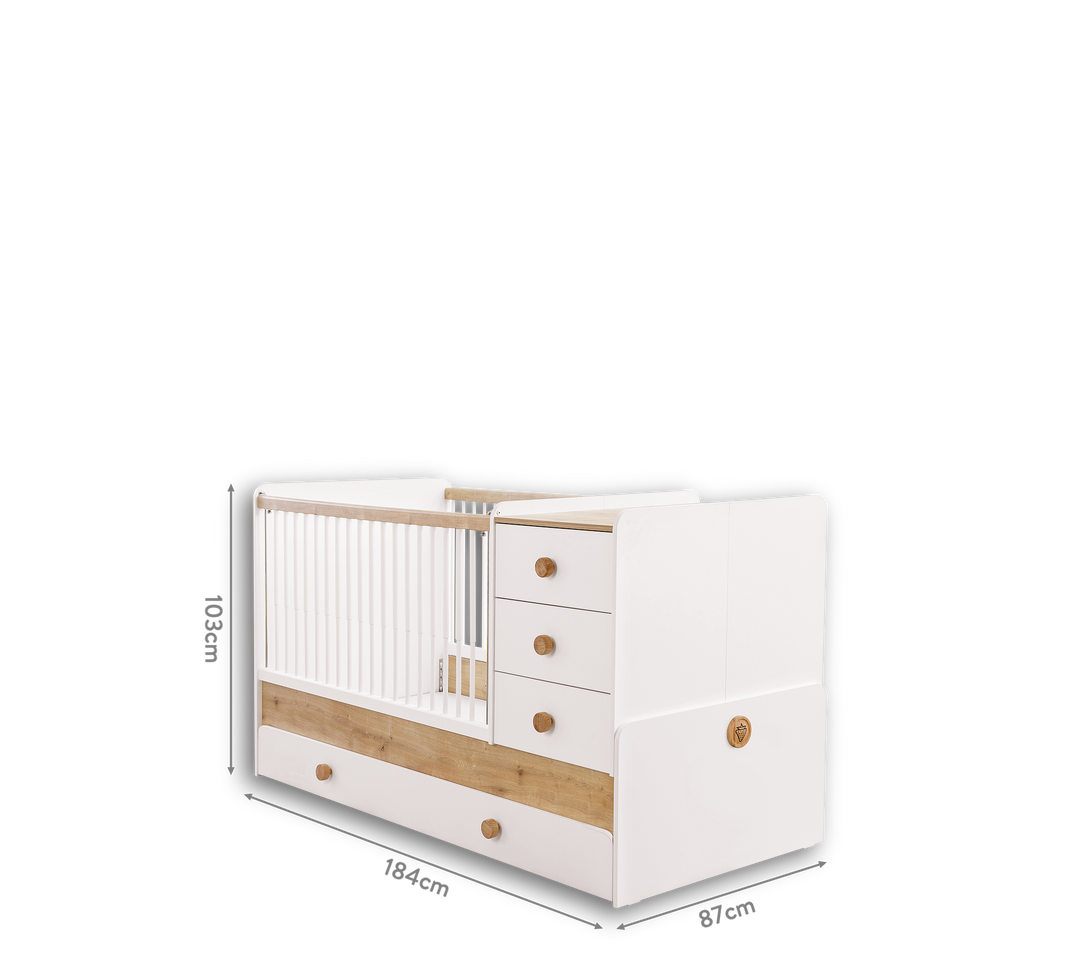 Natura Baby Sl Convertible Baby Bed (With Parent Bed)(80x180 cm