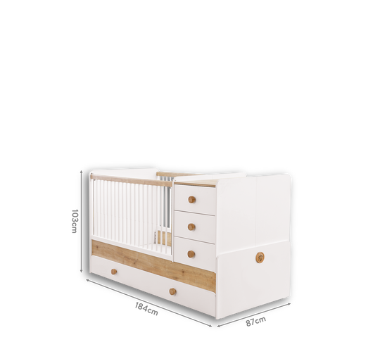 Natura Baby Sl Convertible Baby Bed (With Parent Bed)(80x180 cm