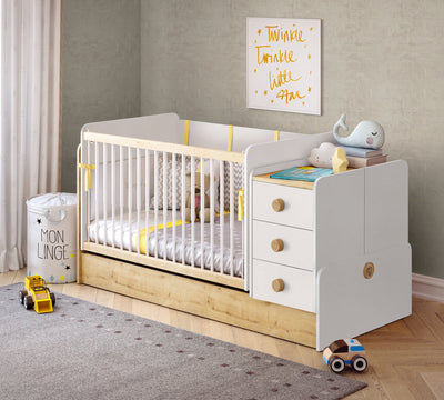 Natura Baby Swinging-Convertible Baby Bed (70x115-70x160 cm)