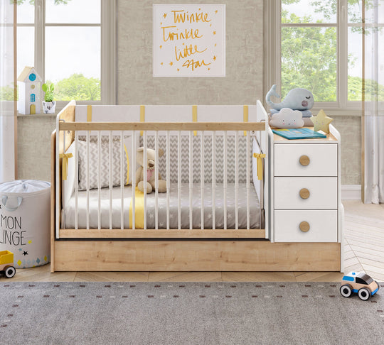 Natura Baby Swinging-Convertible Baby Bed (70x115-70x160 cm