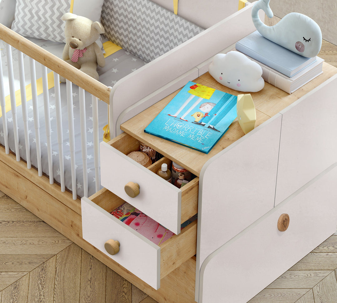 Natura Baby Swinging-Convertible Baby Bed (70x115-70x160 cm