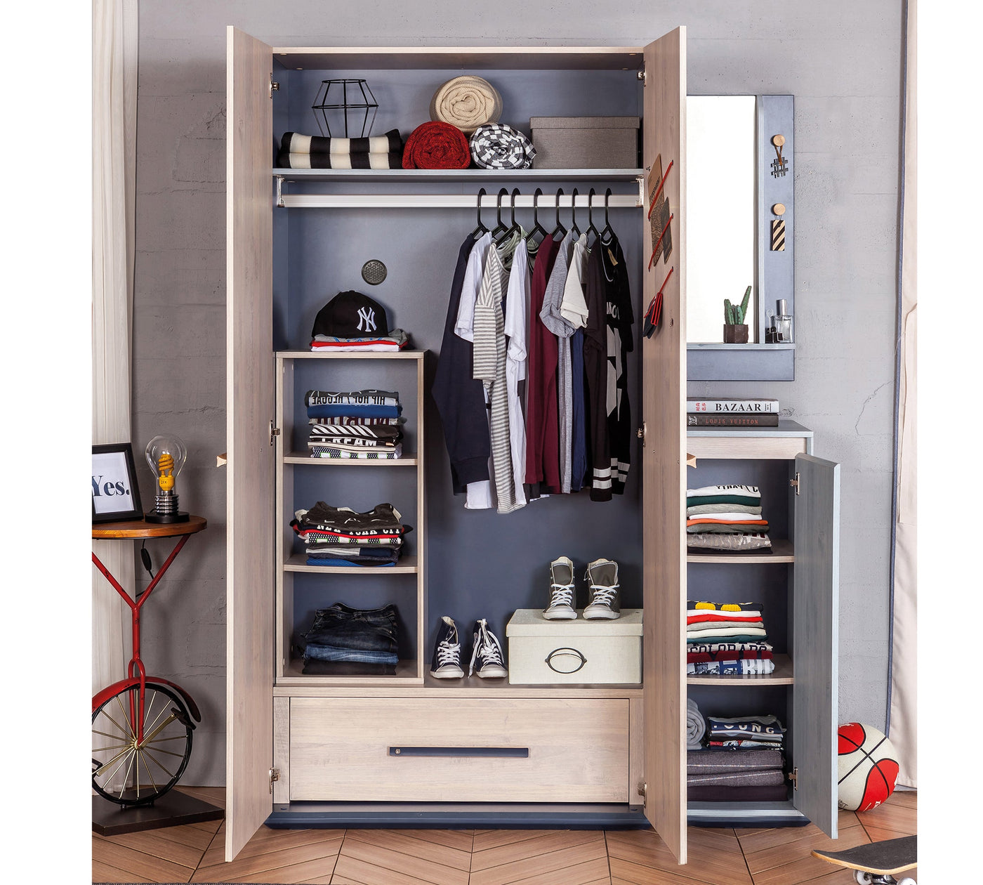 Trio 2 Doors Wardrobe | Cilek World
