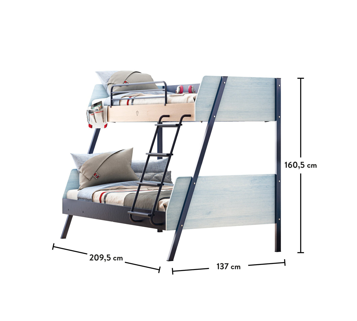 TRIO, سرير طوابق حجم كبير (90X200-120X200 سم)